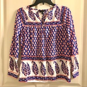 Long Sleeves thistle printed cotton popover
